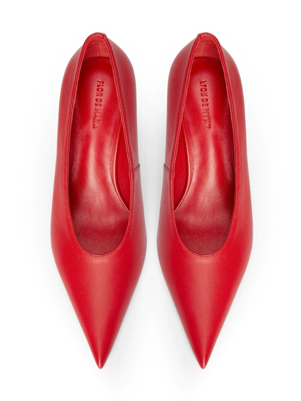 Flor de Maria Collection Red Pointed Leather Heels